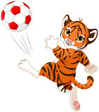 Little Tiger hits the ball