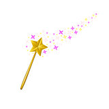 Magic wand with stream of stars