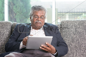 Old people using modern technology