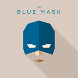 Blue mask, superhero into flat style