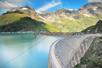 concrete dam in mountain