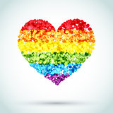 Rainbow Button Heart LGBT Background