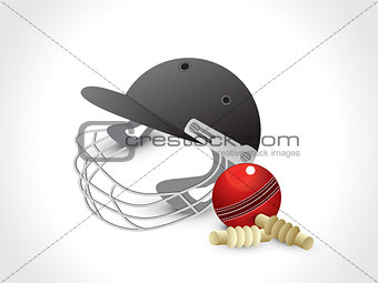 abstract cricket elements with helmet