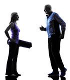 couple senior fitness exercises silhouette