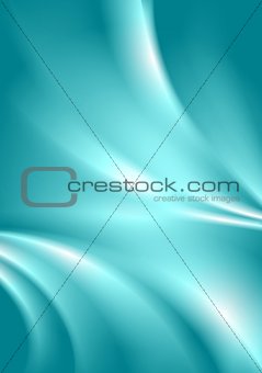 Abstract cyan blue smooth vector wavy background