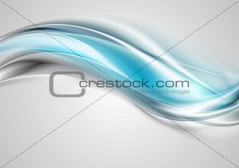 Abstract blue grey shiny waves background