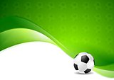 Green wavy soccer texture background with ball