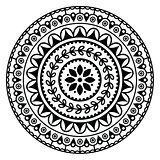 Mandala, Indian inspired round geometric pattern