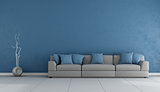 Blue and gray living ropom