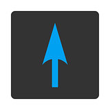 Arrow Axis Y flat blue and gray colors rounded button