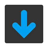 Arrow Down flat blue and gray colors rounded button