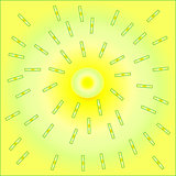Solar abstract background green lines on yellow