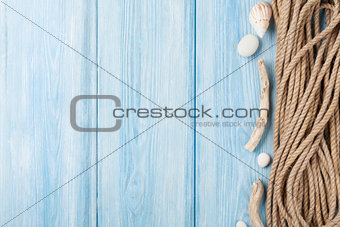 Sea vacation background with marine rope
