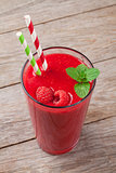 Raspberry smoothie and berries