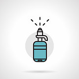 Bottle with pump flat line vector icon