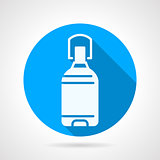 Bottle of potable water blue round vector icon