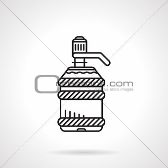 Flat line water cooler bottle vector icon