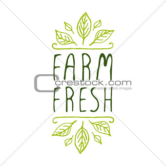Farm fresh - product label on white background.