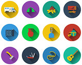 Set of camping icons in flat design
