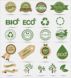 Set  labels and emblems of ecology and environment