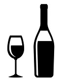champagne bottle and glass icon