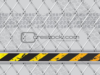 Abstract industrial background with wired fence