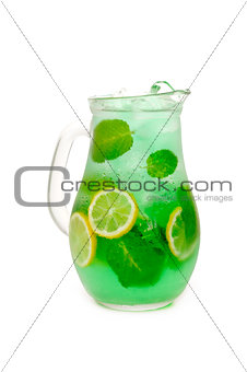 fresh lemonade from lemon and mint
