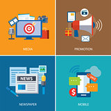 advertising and promotion flat icon design