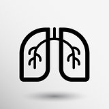 Lungs icon isolated on white background. VECTOR art