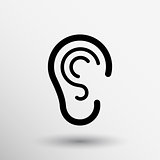 ear icon listen vector hear deaf human sign