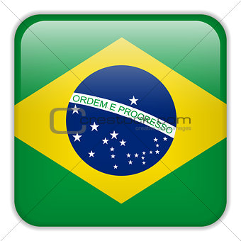 Brazil Flag Smartphone Application Square Buttons