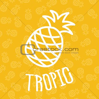 Pineapples on seamless pattern