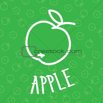Handdraw apple Seamless background