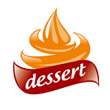 Abstract vector logo cream for dessert