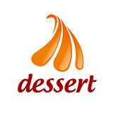 Abstract vector logo orange ice cream