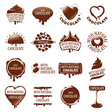 large set of vector logos chocolate