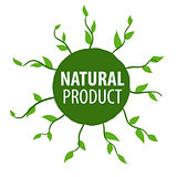 Round floral vector logo for natural products