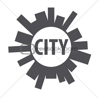 Round vector logo city of the planet