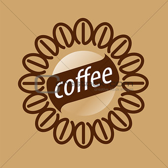 Round vector logo coffee beans