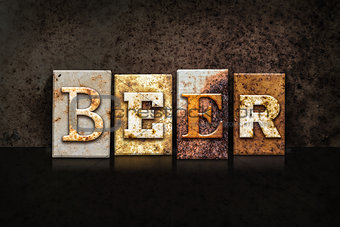 Beer Letterpress Concept on Dark Background