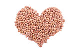 Pinto beans in a heart shape