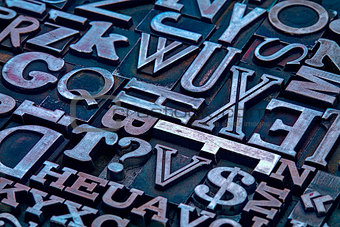 letterpress metal type abstract
