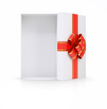 Gift box on white, top view