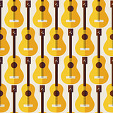 Flat Seamless Background Pattern Music Instrument Guitar