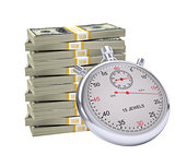 Timer with pile of money
