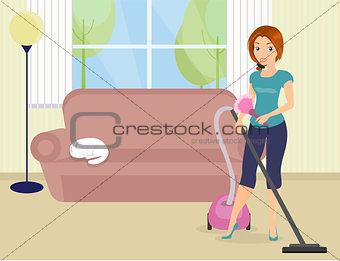 Woman doing housework