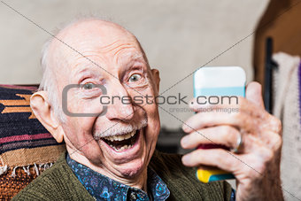 Older Gentleman Taking Selfie