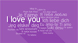 I LOVE YOU in different languages, word tag cloud