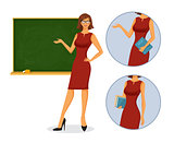 Female teacher with blackboard