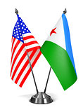 USA and Djibouti - Miniature Flags.